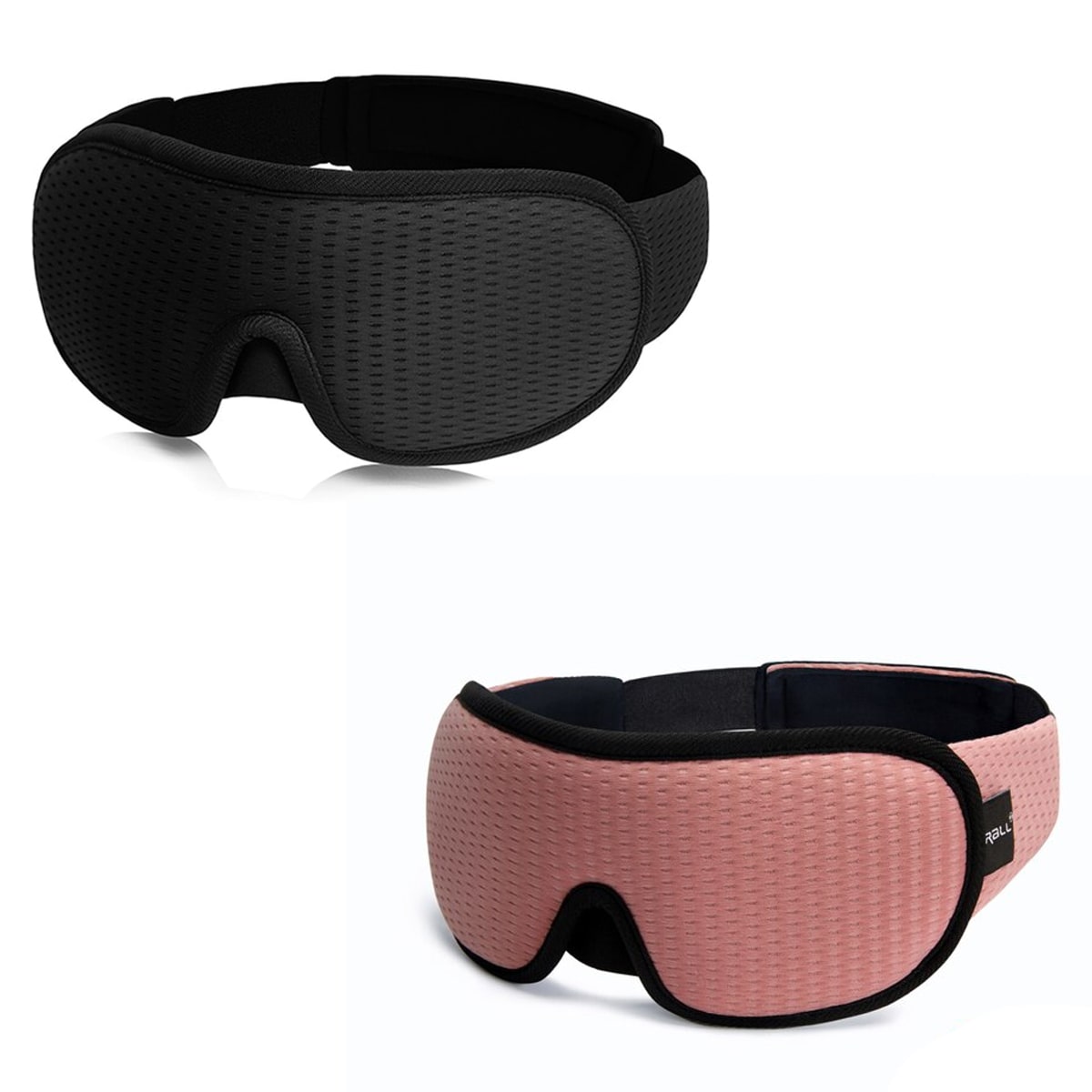 "3D atmungsaktive Schlafmaske in Schwarz bietet Dunkelheit und Komfort, perfekt für Reisen und erholsamen Schlaf."