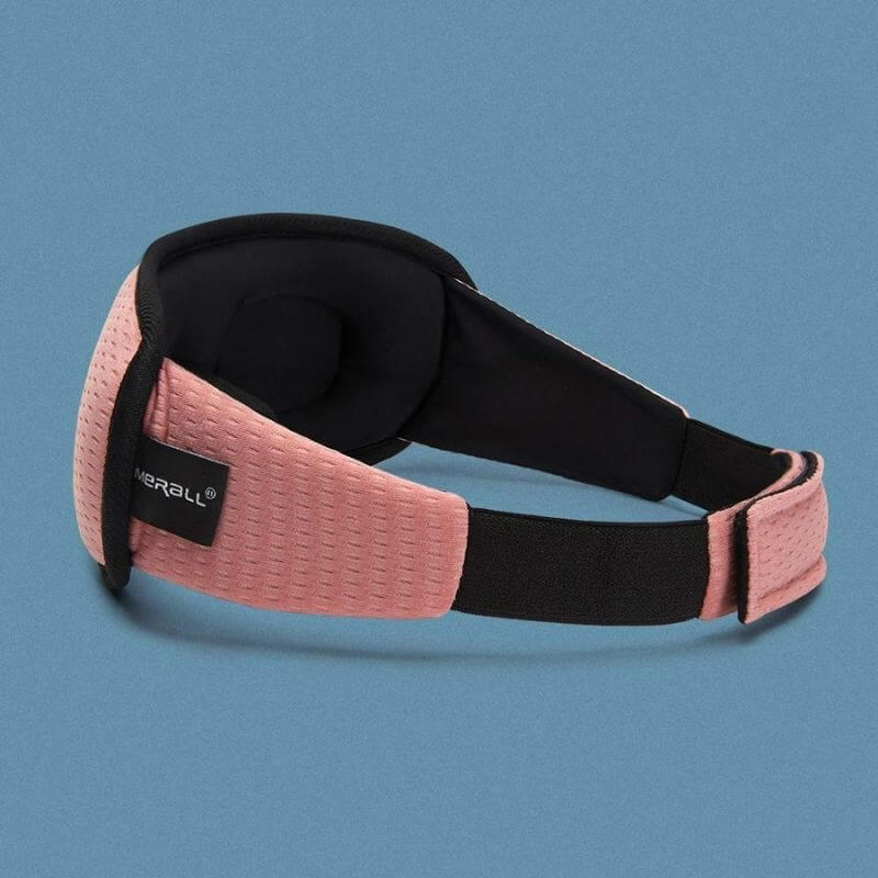 "3D atmungsaktive Schlafmaske in Schwarz bietet Dunkelheit und Komfort, perfekt für Reisen und erholsamen Schlaf."