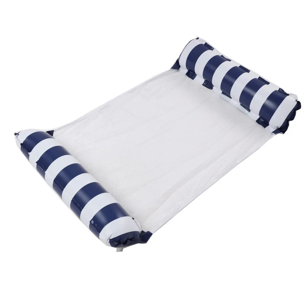 Aufblasbare Wasserhängematte mit Netz, leicht & faltbar, ideal für Pool & Meer, bietet Komfort als Schwimmsitz oder Hängematt