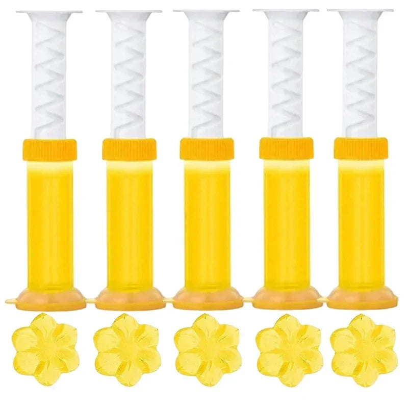 "BloomFresh WC-Gelblumen: Duft-Gel in Blumenform für saubere, wohlriechende Toiletten in Rot, Blau, Lila, Gelb, Grün, Orange.