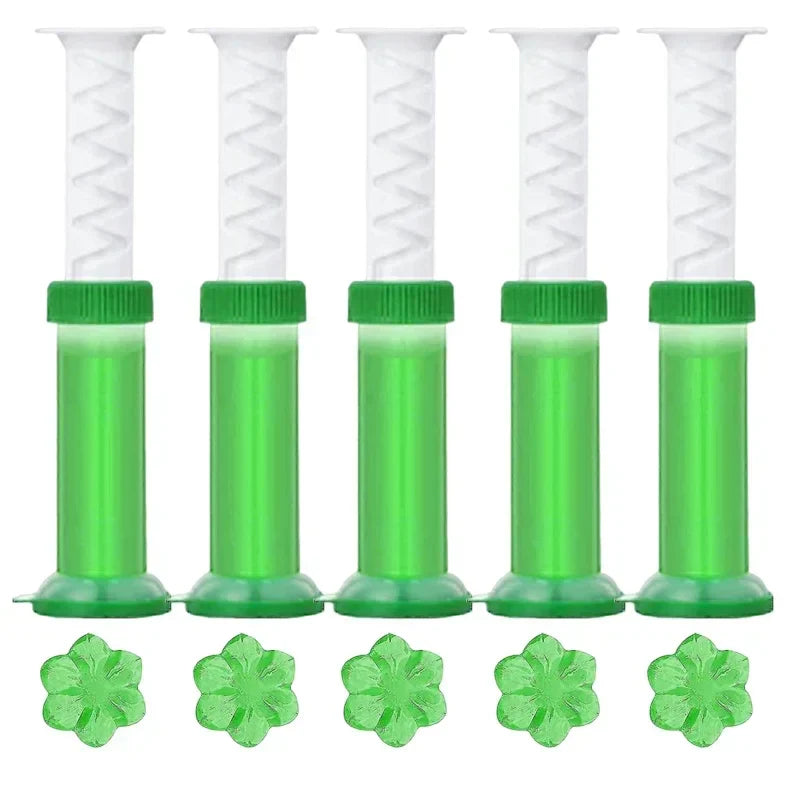 "BloomFresh WC-Gelblumen: Duft-Gel in Blumenform für saubere, wohlriechende Toiletten in Rot, Blau, Lila, Gelb, Grün, Orange.