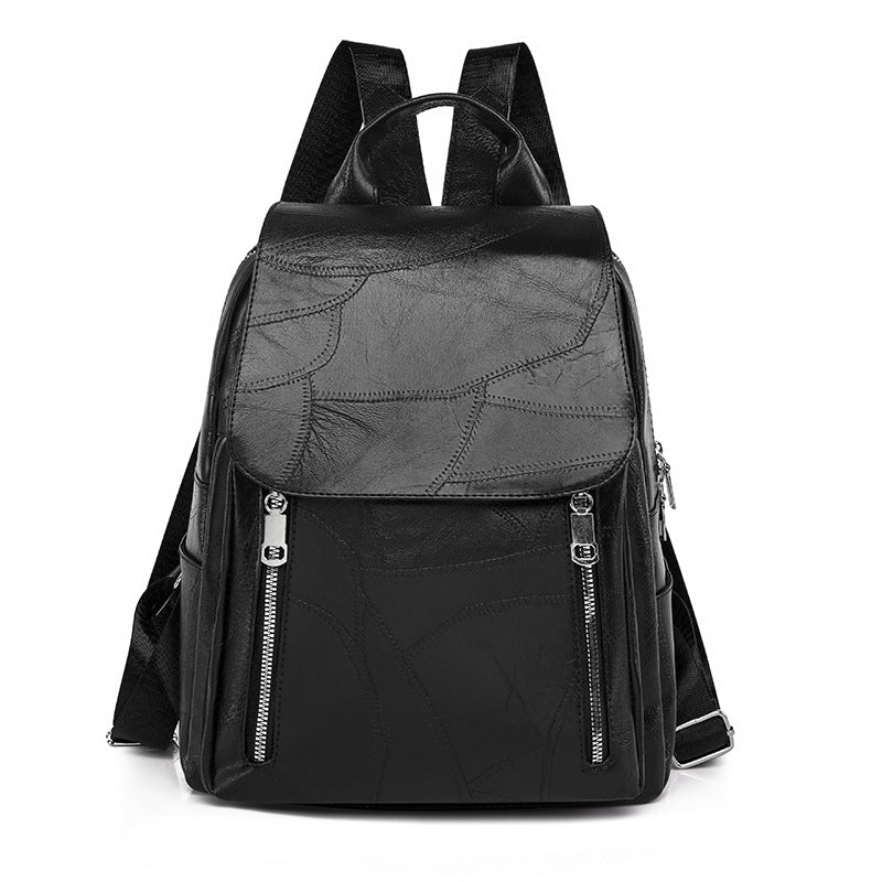 Diebstahlsicherer Lederrucksack für Damen, elegant in Braun, mit verstellbaren Trägern und robusten Reißverschlüssen.