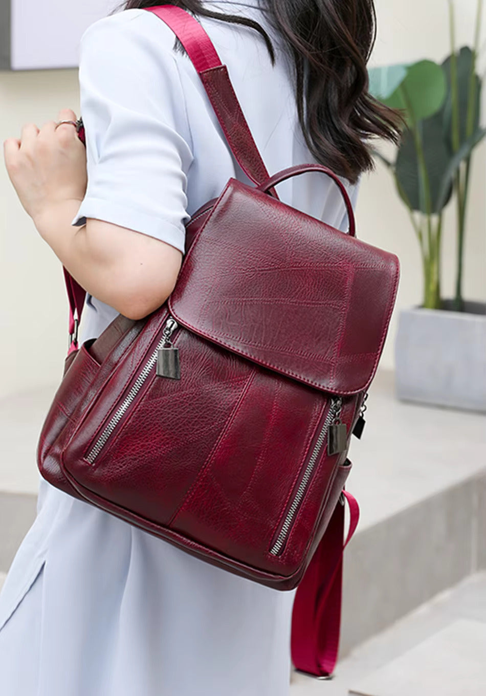 Elegant tyverisikker ryggsekk for kvinner