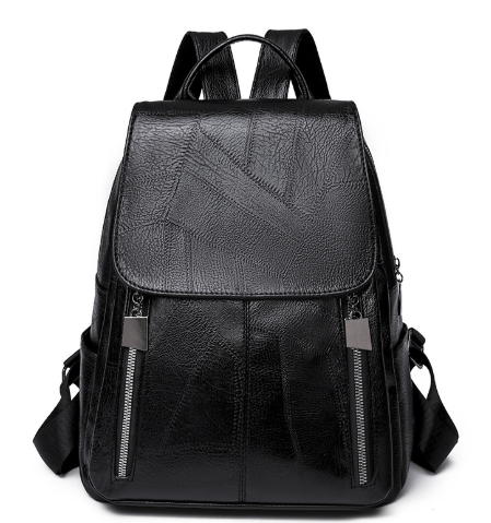 Diebstahlsicherer Lederrucksack für Damen, elegant in Braun, mit verstellbaren Trägern und robusten Reißverschlüssen.