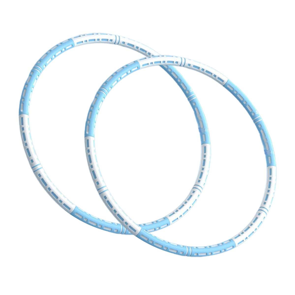 Effektiver Hula Hoop Pro mit Metallkern in Blau-weiß, Lila-weiß oder Pink-blau für Massage und Fitness.