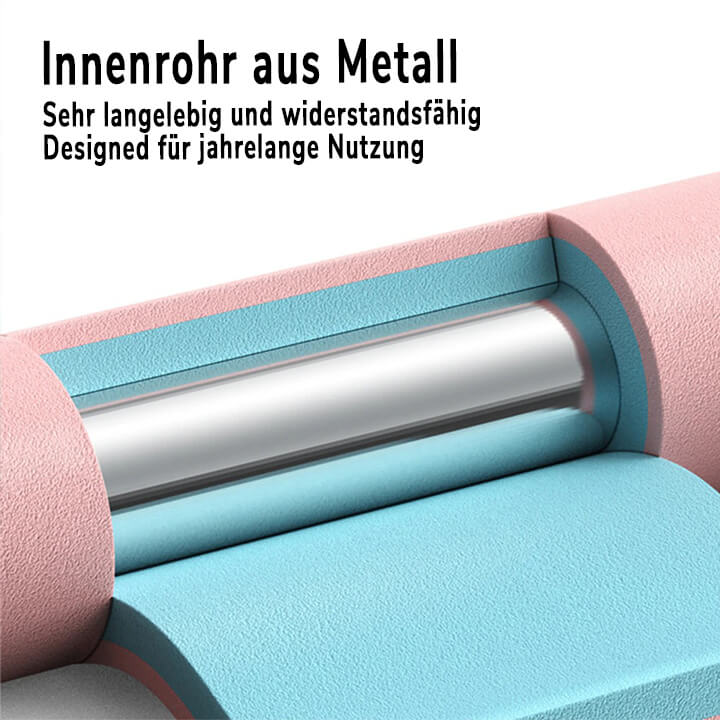 Effektiver Hula Hoop Pro mit Metallkern in Blau-weiß, Lila-weiß oder Pink-blau für Massage und Fitness.