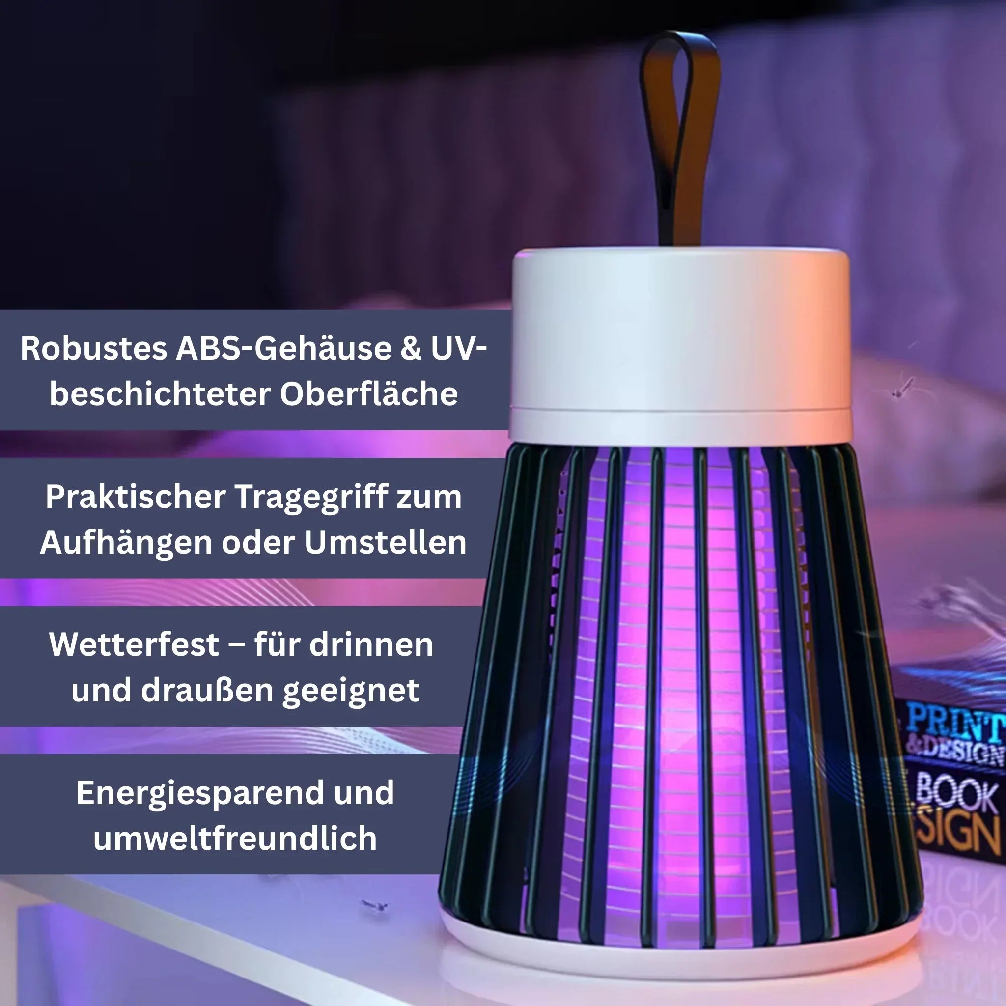 Effizientes Insektenschutzgerät, kompaktes Design, schützt vor Mücken, ideal für Innen- und Außenbereiche.