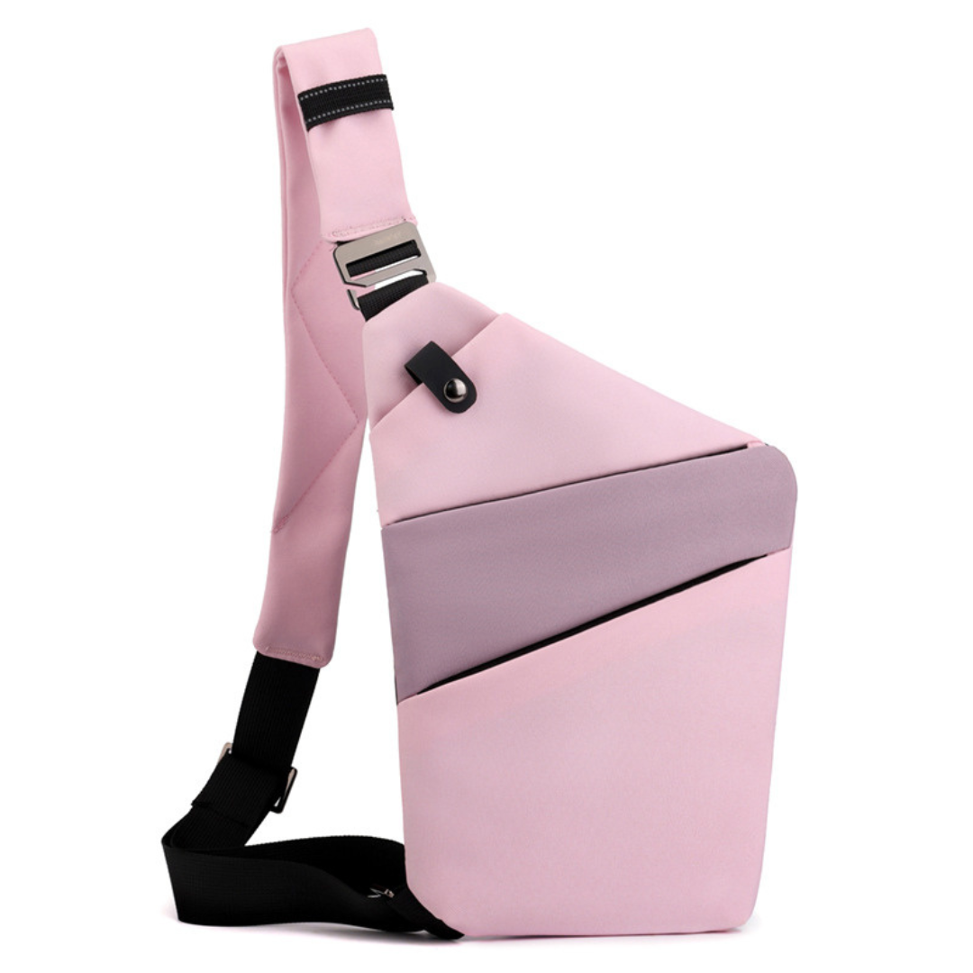 "Elegante schwarze Anti Diebstahl Umhängetasche für Damen, kompakt mit verstellbarem Riemen und versteckten Fächern."