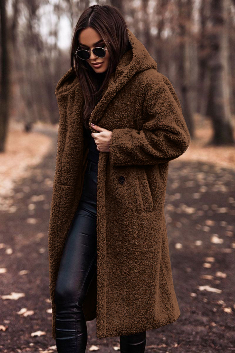 Elegante winddichte Sherpa-Jacke, vielseitiger Wintermantel für Damen, stilvoll und warm, luxuriöse Materialien, makellose Pa