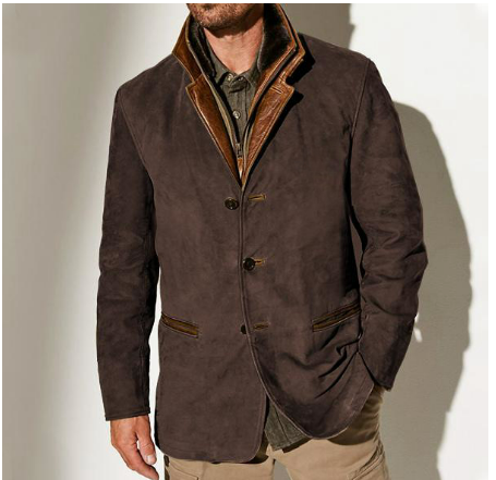 "Herren Daunenjacke Khaki, vintage Knopf, lässiger Schnitt, stilvoll, warm, für Alltag und Freizeit"