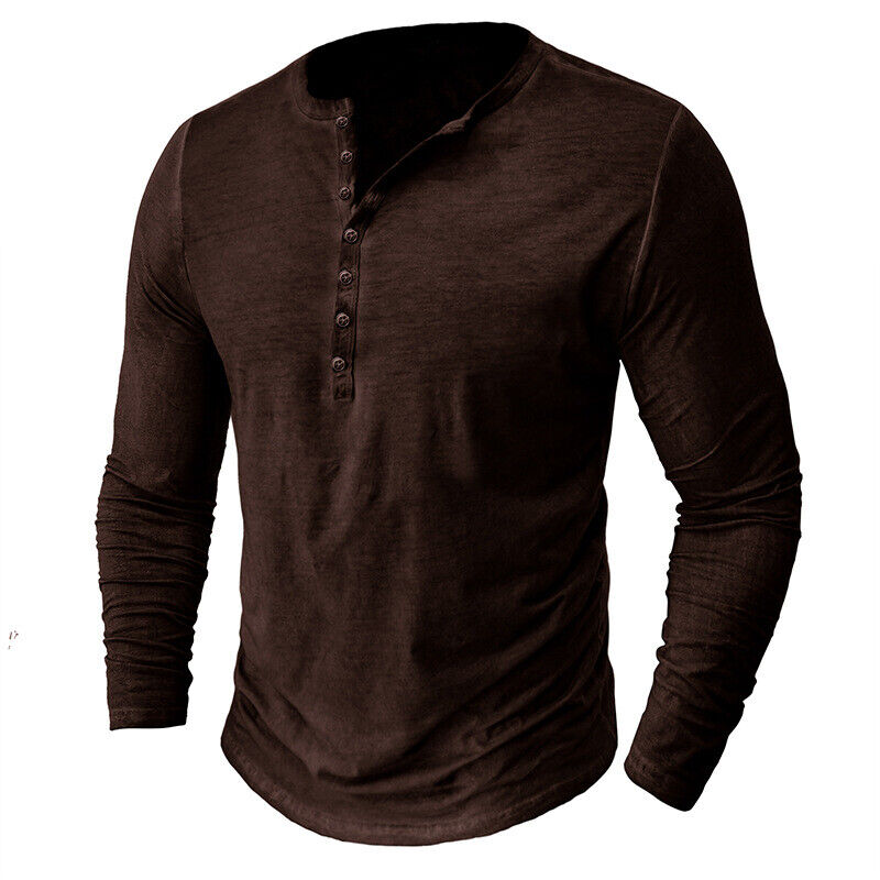 "Herren Henley Langarmshirt, bequem, stilvoll, vielseitig, in verschiedenen Farben, perfekter Sitz, ideal für Alltag"