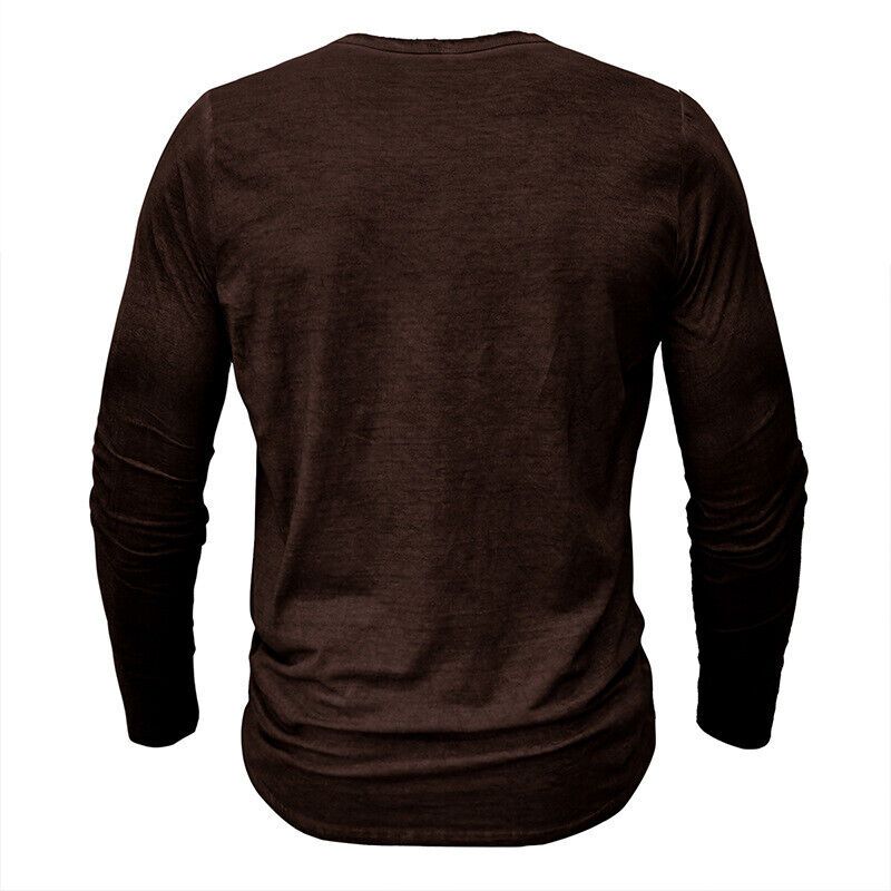 "Herren Henley Langarmshirt, bequem, stilvoll, vielseitig, in verschiedenen Farben, perfekter Sitz, ideal für Alltag"