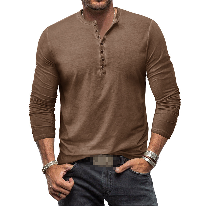 "Herren Henley Langarmshirt, bequem, stilvoll, vielseitig, in verschiedenen Farben, perfekter Sitz, ideal für Alltag"