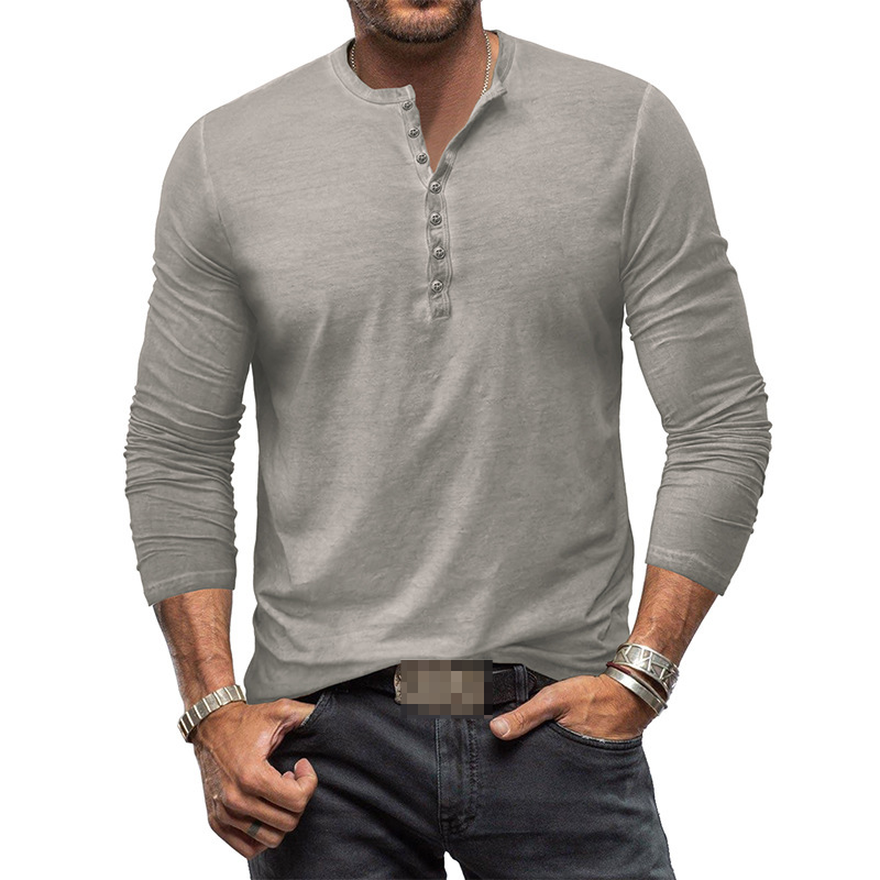 "Herren Henley Langarmshirt, bequem, stilvoll, vielseitig, in verschiedenen Farben, perfekter Sitz, ideal für Alltag"