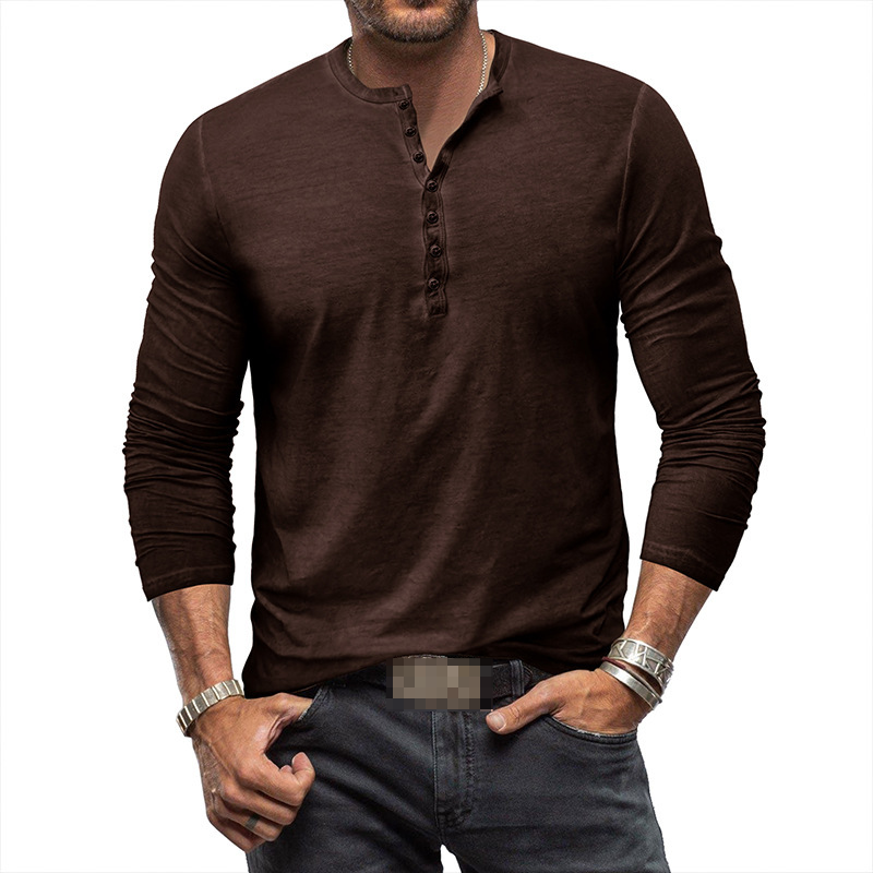 "Herren Henley Langarmshirt, bequem, stilvoll, vielseitig, in verschiedenen Farben, perfekter Sitz, ideal für Alltag"