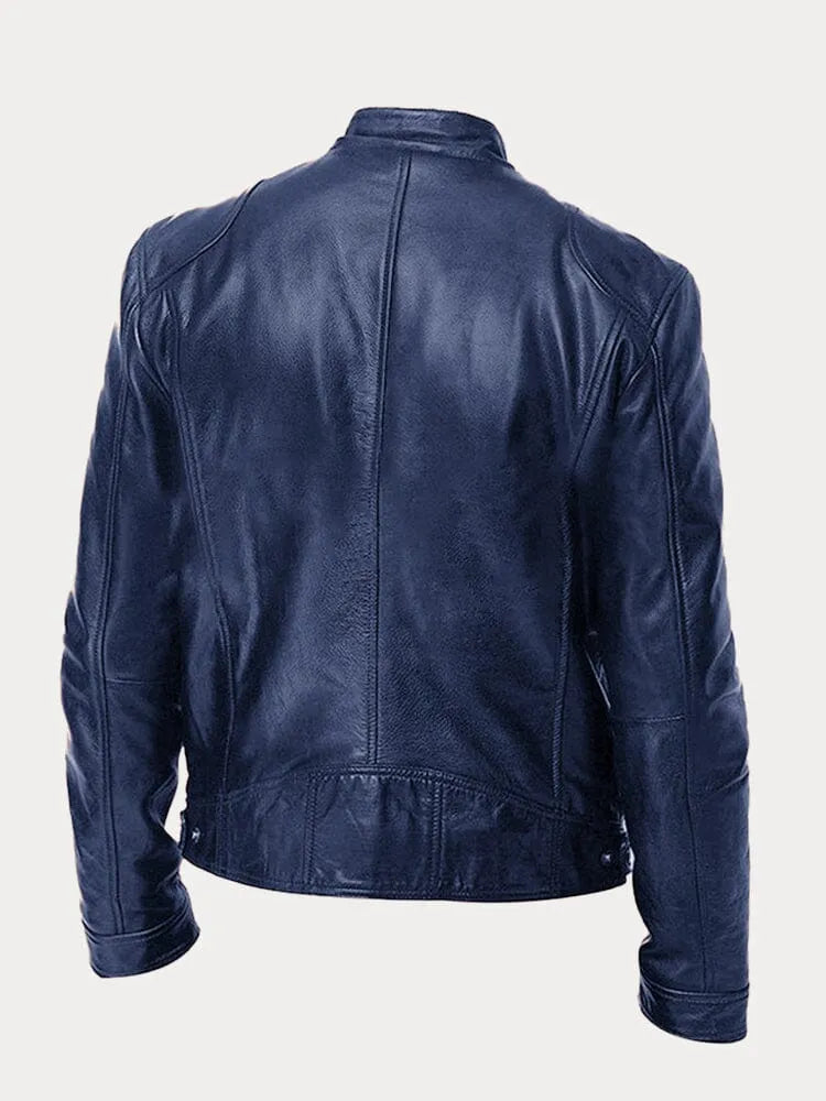 "Herren Lederjacke, zeitloses Design, elegante braune Farbe, robustes Leder, ideal für lässige und formelle Anlässe."