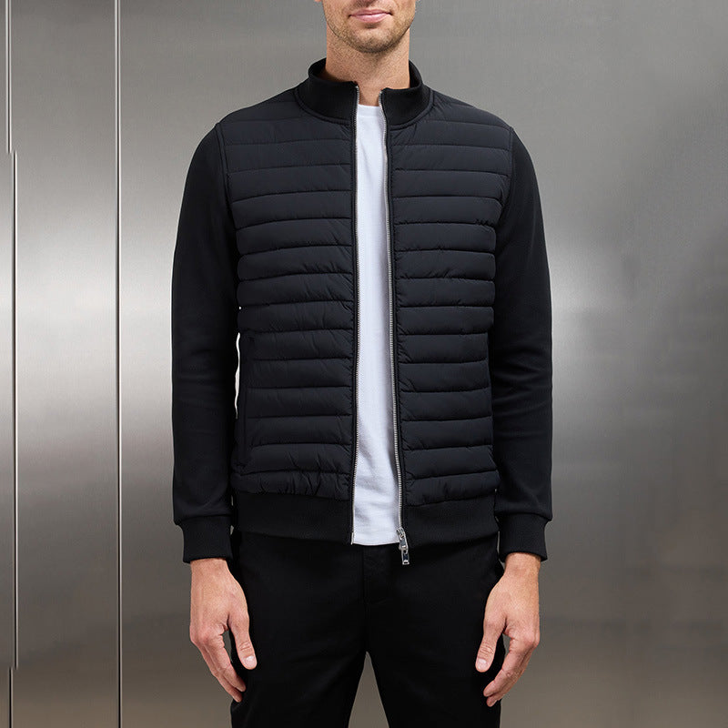 "Herren Winter Steppjacke mit Stehkragen, lässiger Look, warme Rautensteppung, ideal für kalte Tage."