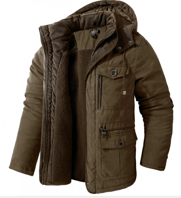 Klassische Herren-Winterbomberjacke mit Reißverschluss, zeitloses Design, perfekte Passform, ideal für kalte Tage.
