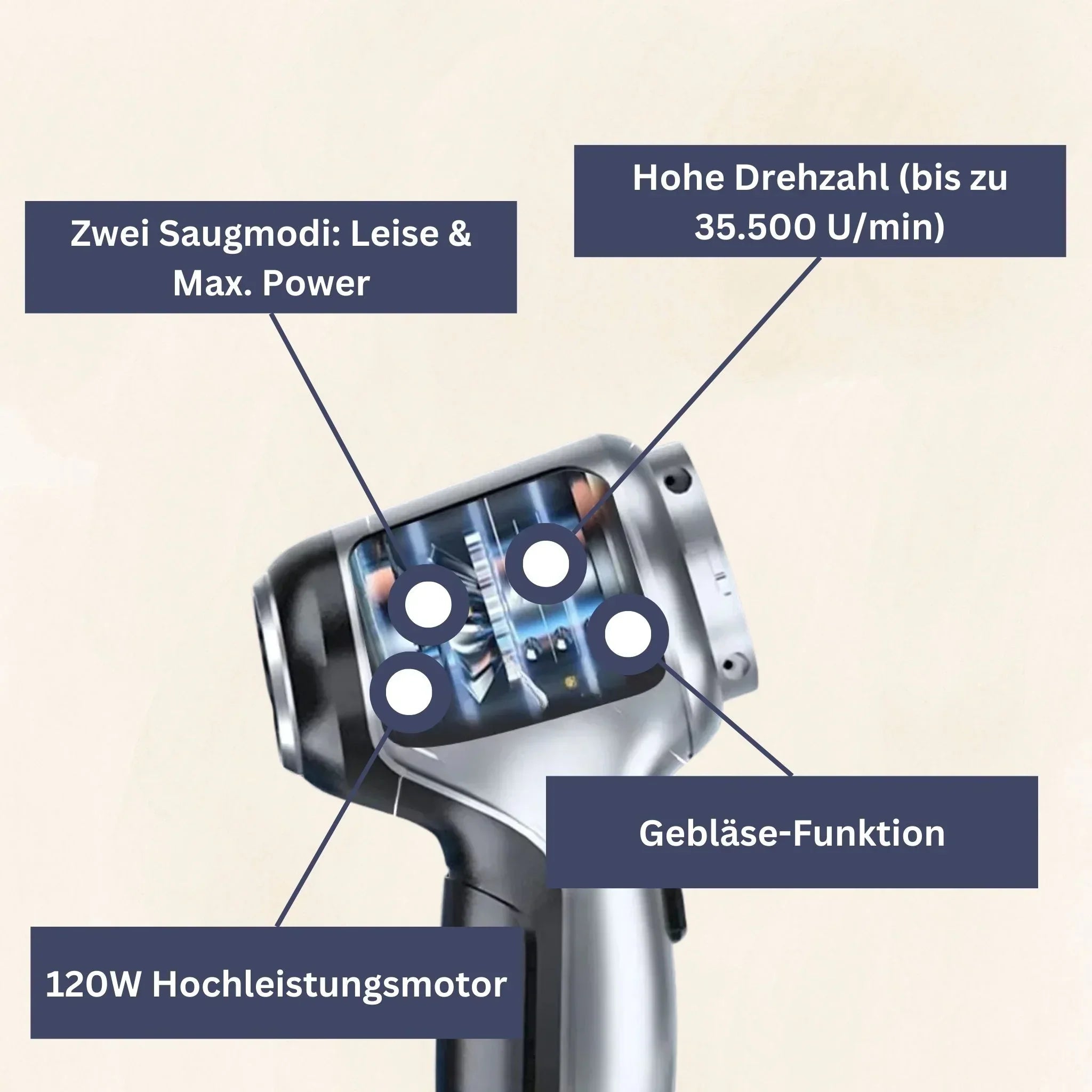 "Kompakter, leistungsstarker Handstaubsauger mit leichtem Design, ideal für effiziente Reinigung zu Hause und einfache Lageru