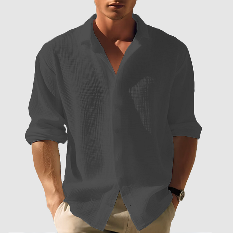 "Lässiges Herren-Button-Down-Hemd im Sommerstil, klassischer Kragen, Knopfleiste, vielseitig, in verschiedenen Farben"