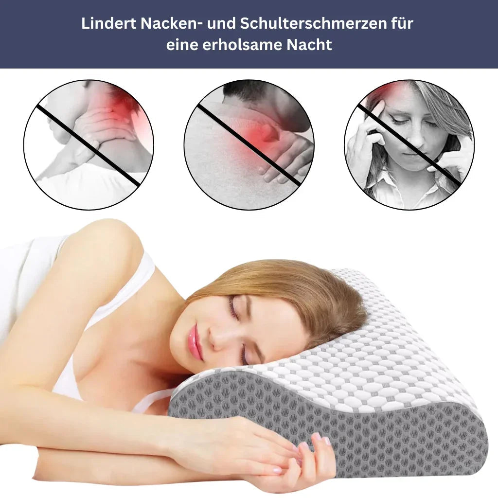 "Luxuriöses weißes Schlafkissen Sleepy, bietet ultimativen Komfort mit weicher, unterstützender Füllung, elegant im Design."
