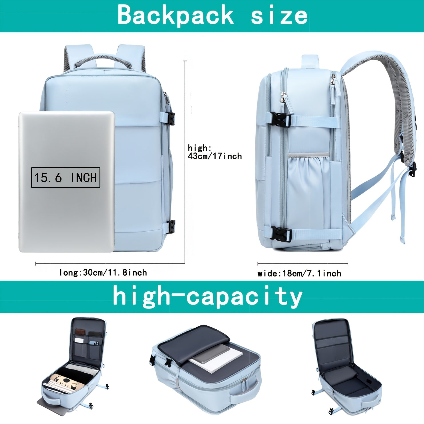 "Reiserucksack mit Schuhfach, gepolstertem Laptopfach, ergonomischen Trägern, geräumig, wasserabweisend, funktional"