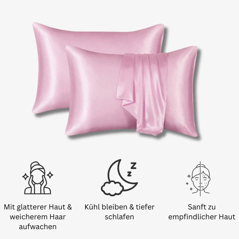 Seidener Kissenbezug für Hautpflege, luxuriös glatt, hypoallergen, in verschiedenen Farben und Größen für gesunden Schlaf.