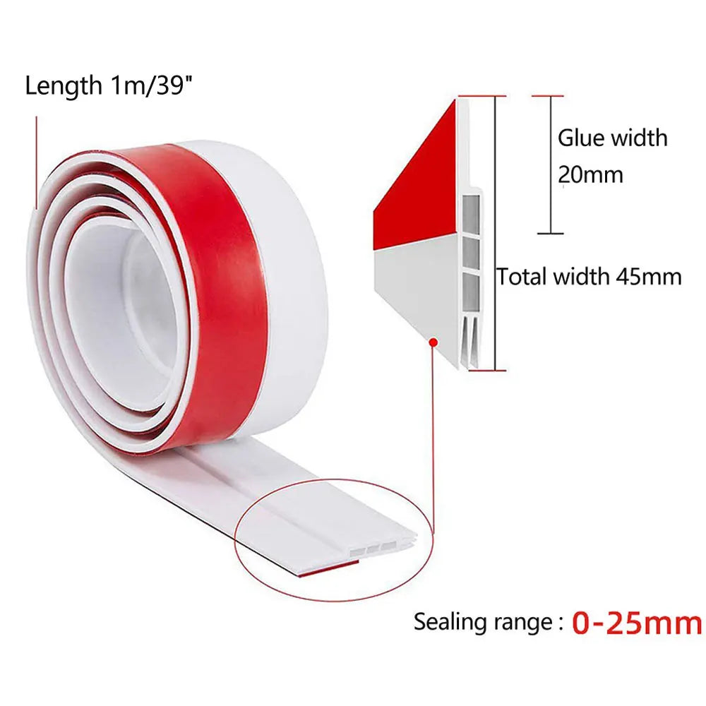 "SilentSeal Türzugluftstopper: Selbstklebend, flexibel, dichte Türbodendichtung gegen Kälte und Lärm, aus Silikon."