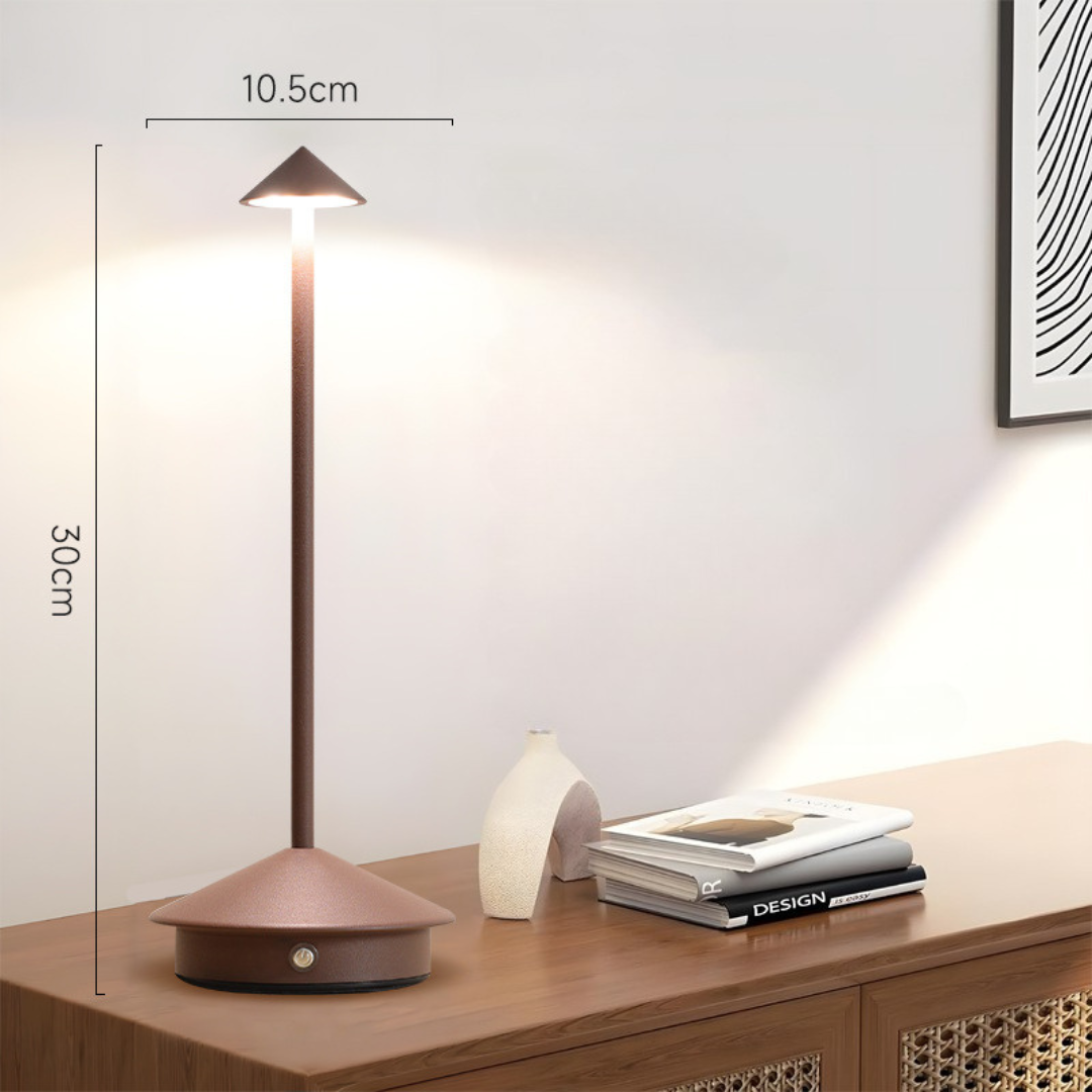 "Stilvolle kabellose LED Tischlampe, elegant schlankes Design, dimmbares Touch-Licht, ideal für jede Raumdekoration."