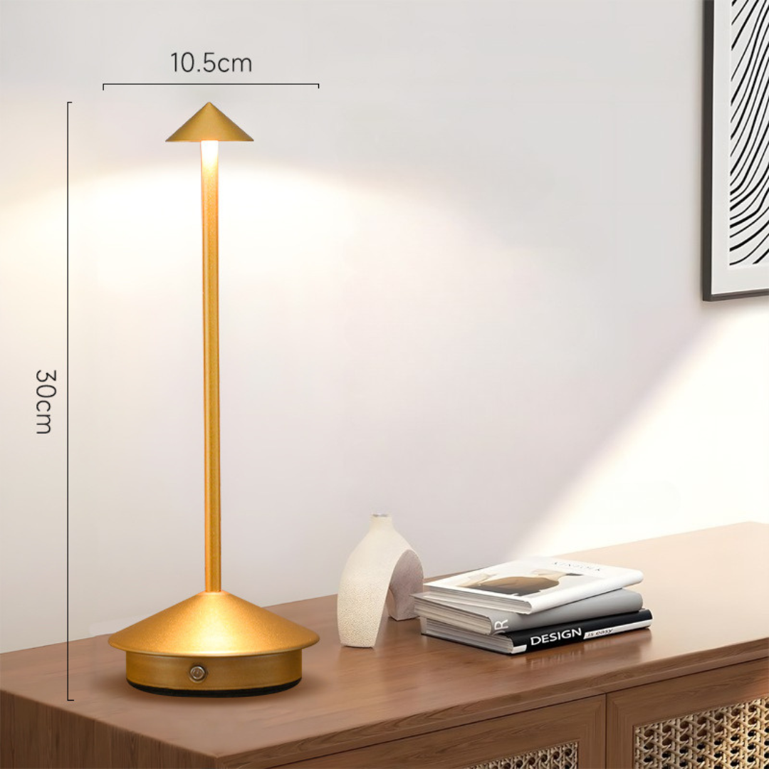 "Stilvolle kabellose LED Tischlampe, elegant schlankes Design, dimmbares Touch-Licht, ideal für jede Raumdekoration."