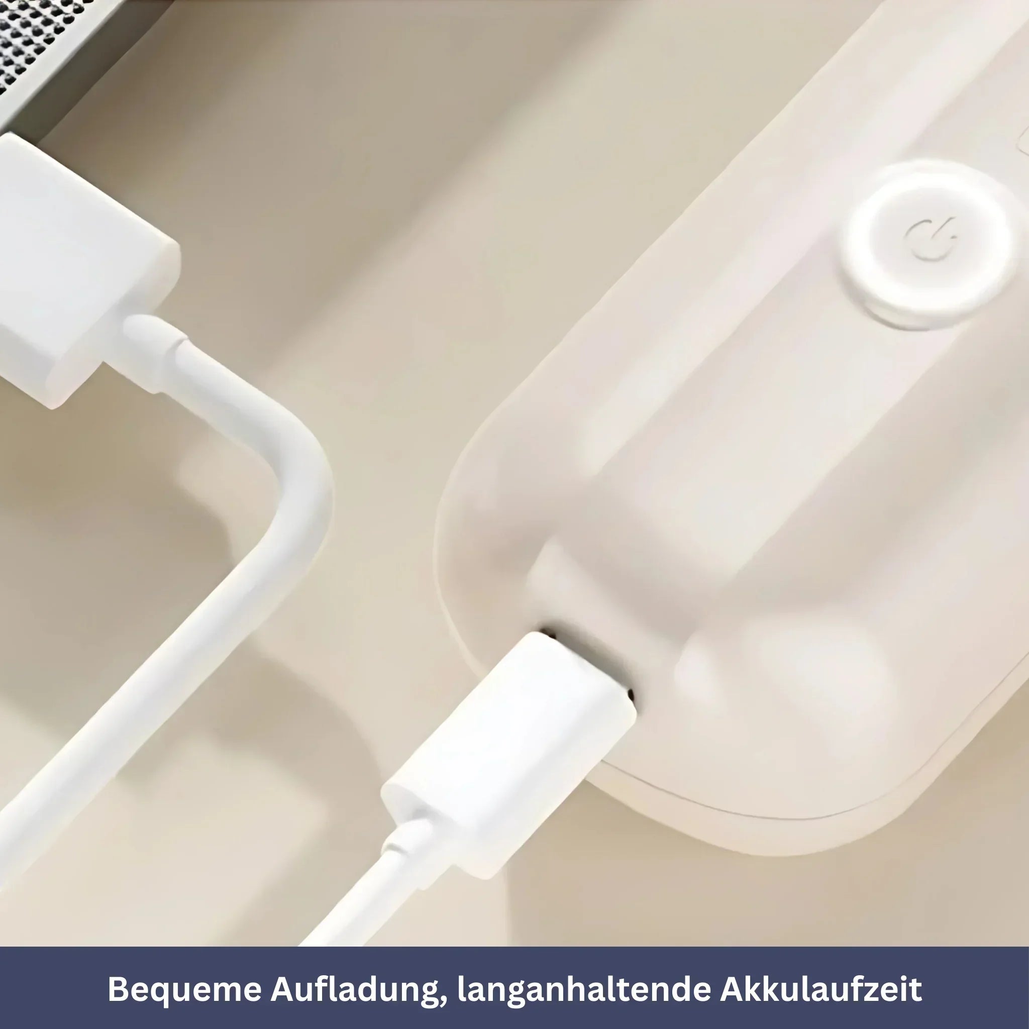 Tragbares, elegantes Styling-Tool in Schwarz und Weiß, ideal für unterwegs; leicht, kompakt und benutzerfreundlich.