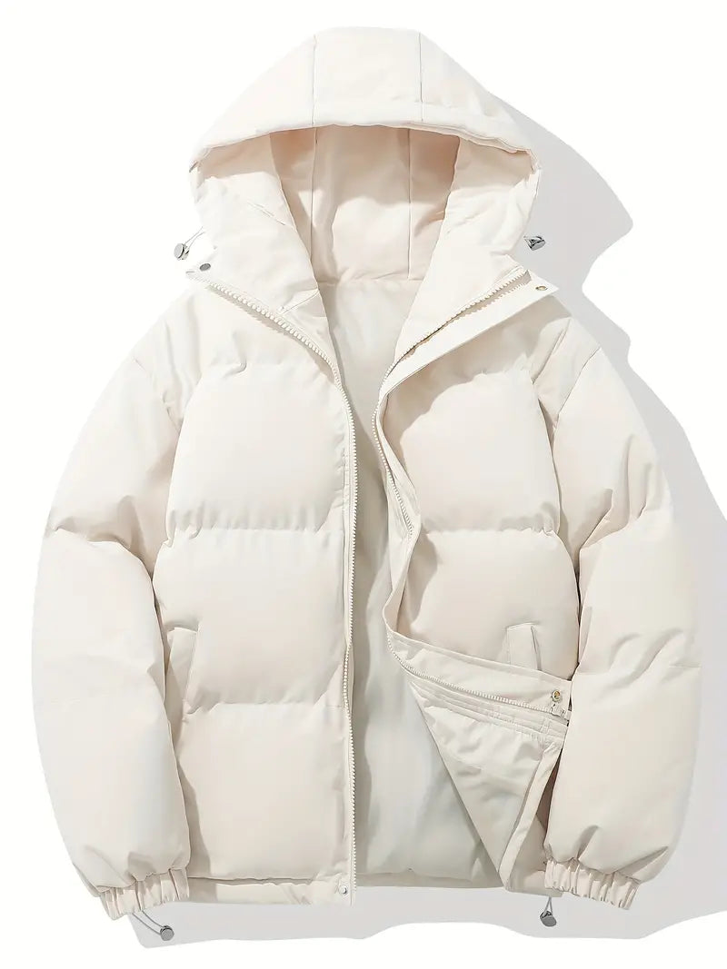 "Wolff Winter Puffer Jacke für Damen, gemütlich, stilvolles Steppmuster, warm und modisch in Beige, Outdoor geeignet."