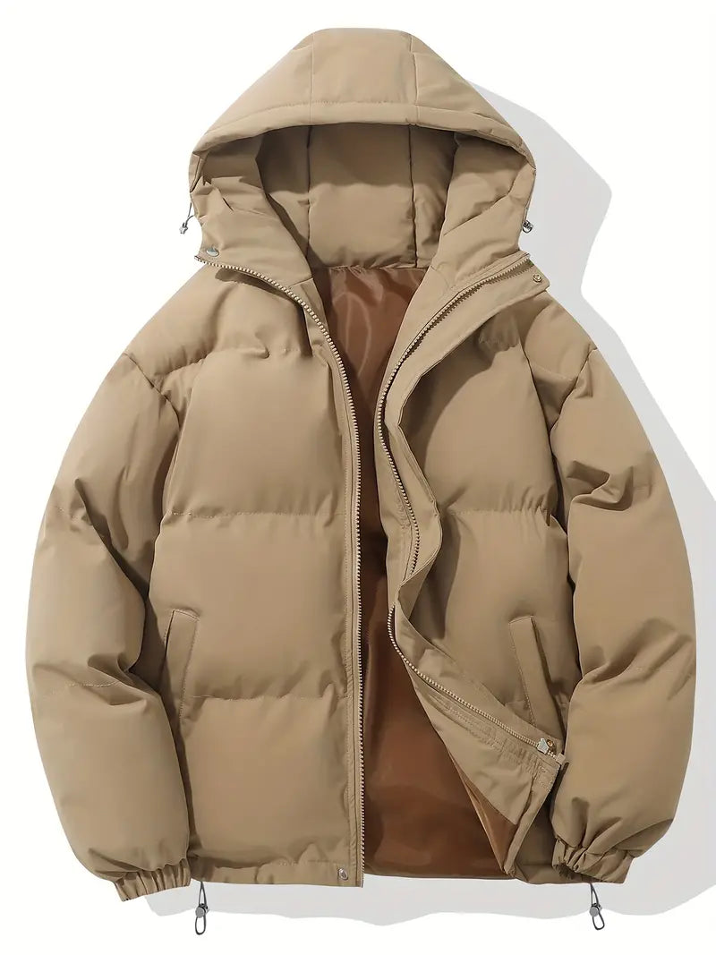 "Wolff Winter Puffer Jacke für Damen, gemütlich, stilvolles Steppmuster, warm und modisch in Beige, Outdoor geeignet."