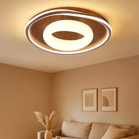LED-Deckenlampe im Mid-Century-Stil – Holzoptik & Modernes Design