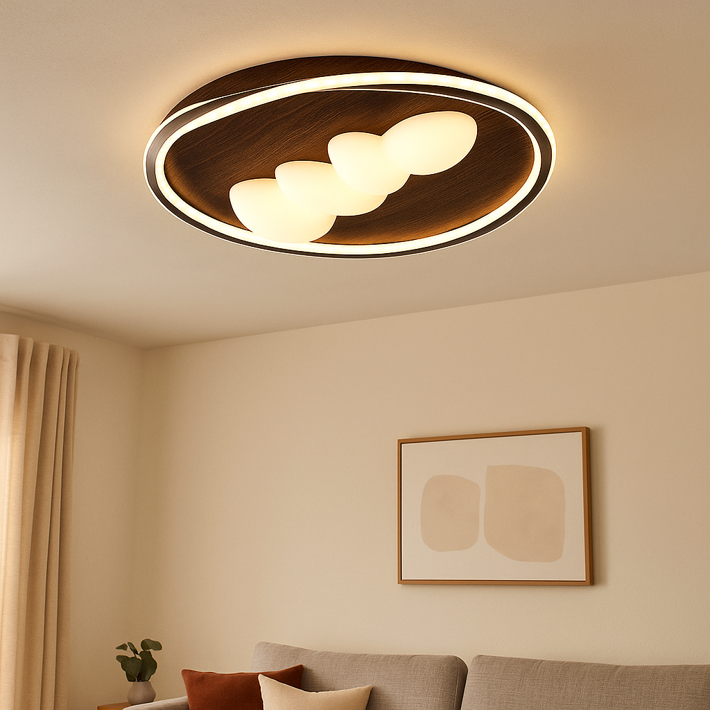 LED-Deckenlampe im Mid-Century-Stil – Holzoptik & Modernes Design