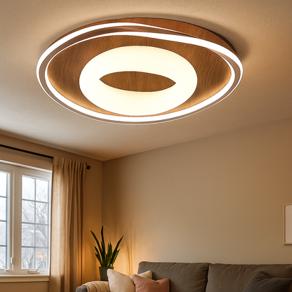 LED-Deckenlampe im Mid-Century-Stil – Holzoptik & Modernes Design