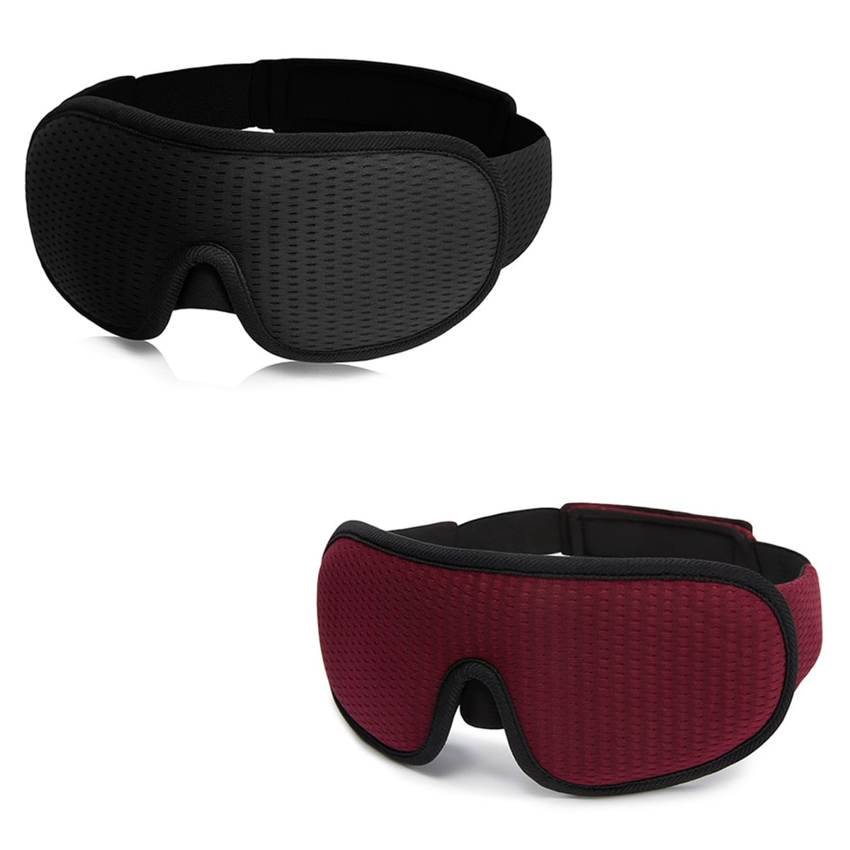 "3D atmungsaktive Schlafmaske in Schwarz bietet Dunkelheit und Komfort, perfekt für Reisen und erholsamen Schlaf."