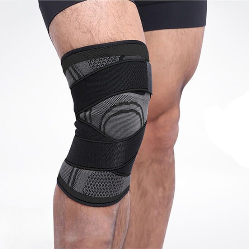 "3D-Knie-Kompressionsbandage in Schwarz, Rot, Grün; bietet Stabilität, Komfort bei Sport & Erholung, atmungsaktiv"