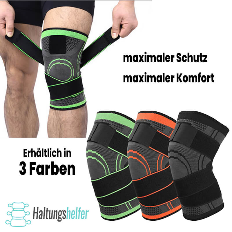 "3D-Knie-Kompressionsbandage in Schwarz, Rot, Grün; bietet Stabilität, Komfort bei Sport & Erholung, atmungsaktiv"