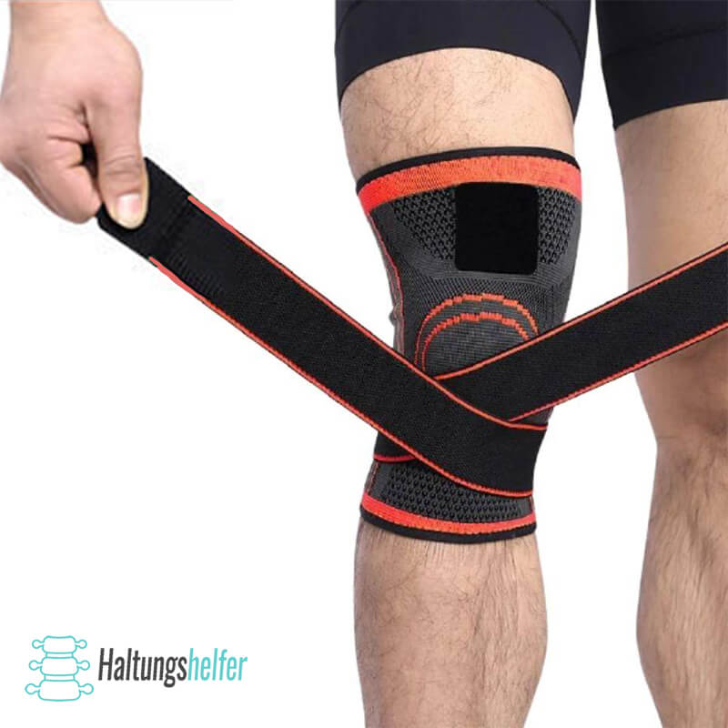 "3D-Knie-Kompressionsbandage in Schwarz, Rot, Grün; bietet Stabilität, Komfort bei Sport & Erholung, atmungsaktiv"