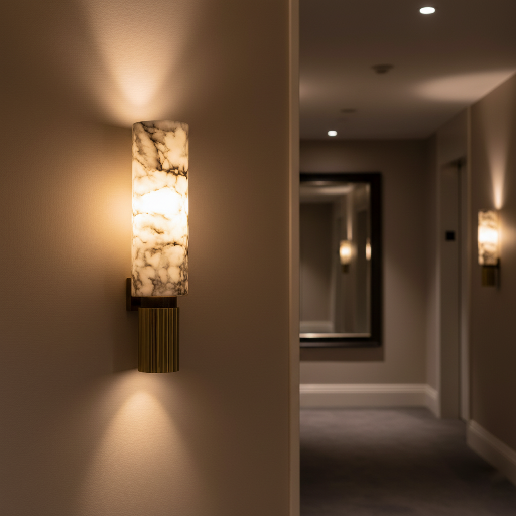 Minimalistisk Alabaster Vegglampe – Elegant