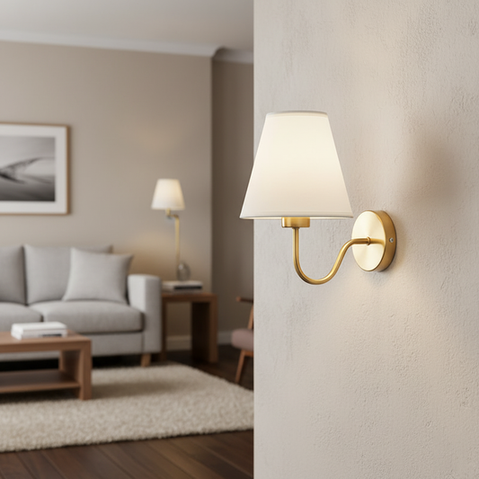 LED-Wandleuchte mit Stoffschirm – Modern & Stilvoll
