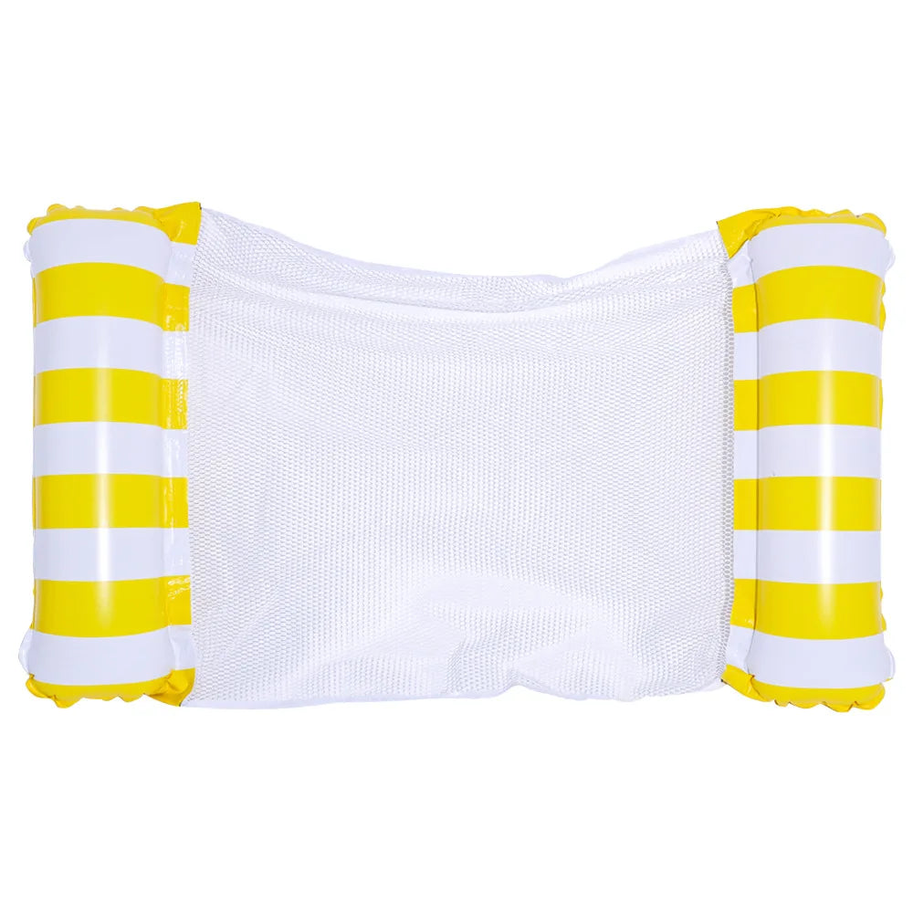 Aufblasbare Wasserhängematte mit Netz, leicht & faltbar, ideal für Pool & Meer, bietet Komfort als Schwimmsitz oder Hängematt