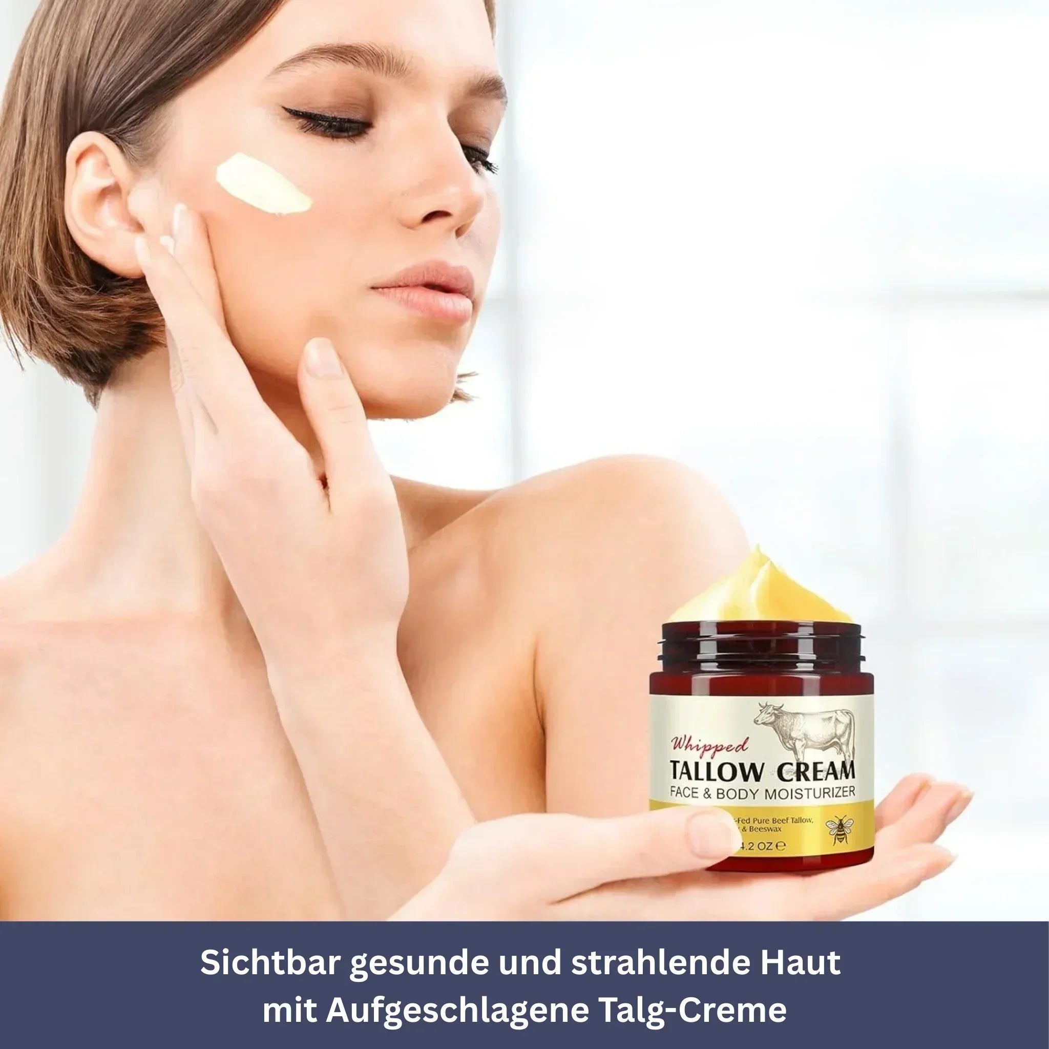 "Beef Tallow Creme - Natürliche Hautpflege, cremige Textur, pflegend, feuchtigkeitsspendend, für Gesicht & Körper"