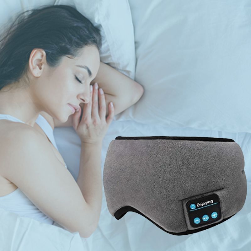 "Bluetooth Augenmaske SleePro™, schwarz, komfortabel, ideal zum Schlafen mit integriertem Kopfhörer, modernes Design."
