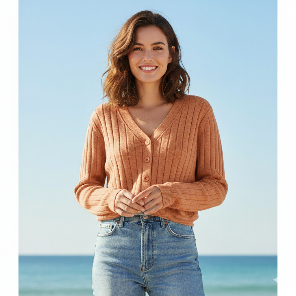 "Damen Kabelstrickpullover mit V-Ausschnitt, elegantes Design, kabelgestrickte Struktur, vielseitig und komfortabel."