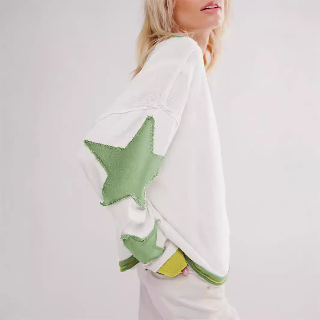 Damegenser stripet design med stjerner bakfra