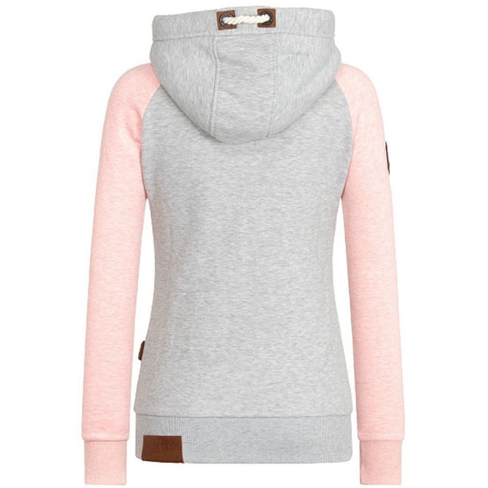 "Damen-Strick-Hoodie mit Kapuze, Reißverschluss und langen Ärmeln. Elegantes Strickmuster, ideal für Alltag und Freizeit."