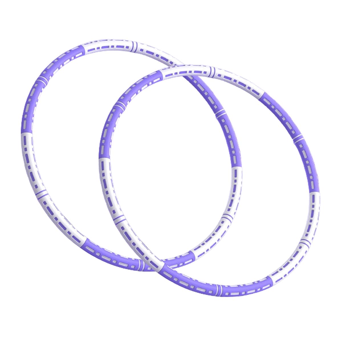 Effektiver Hula Hoop Pro mit Metallkern in Blau-weiß, Lila-weiß oder Pink-blau für Massage und Fitness.