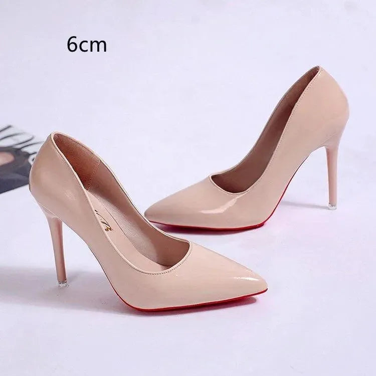Elegante Damen Plateau-Stiletto-Pumps aus PU-Leder mit hohem Absatz, in elegantem einfarbigem Design, geeignet für Anlässe.